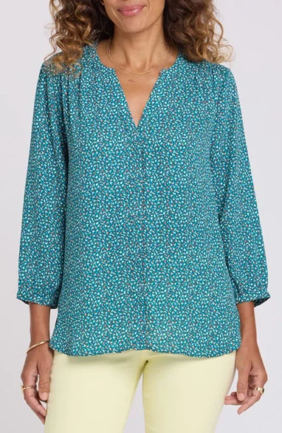 Nydj Pintuck Top In Blue