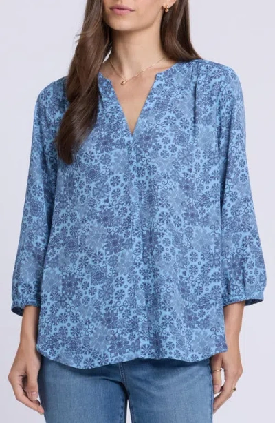 Nydj Pintuck Top In Blue