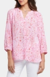 Nydj Pintuck Blouse In Isla Magica