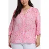 Nydj Pintuck Blouse In Isla Magica