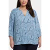 Nydj Plus Size Pintuck V-neck Top In La Serena