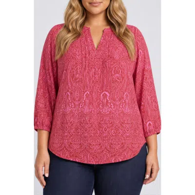 Nydj Pintuck Top In Paisley Rose
