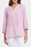 Nydj Pintuck Top In Pink