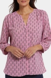 Nydj Pintuck Top In Pink