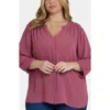 Nydj Pintuck Top In Pink