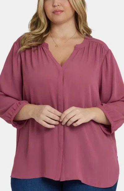 Nydj Pintuck Blouse In Pink
