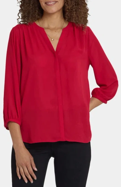 Nydj Pintuck Top In Red