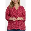 Nydj Pintuck Top In Red