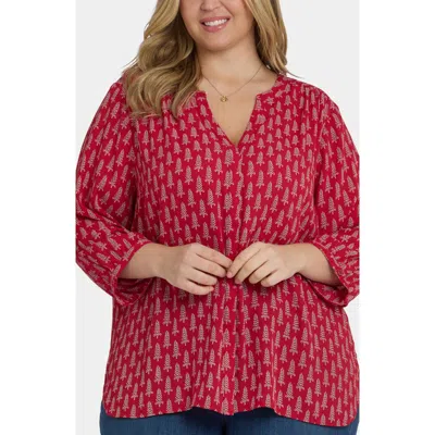 Nydj Pintuck Top In Red