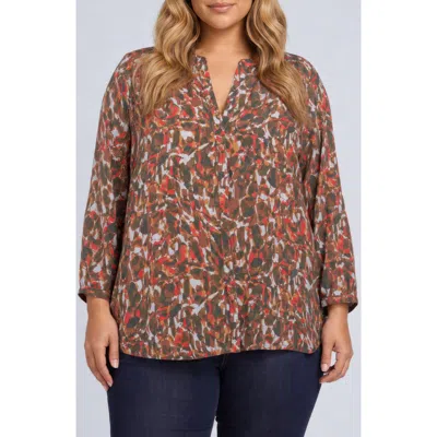 Nydj Pintuck Top In Westend Abstract Mocha