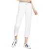 Nydj Piper Womens Mid-rise Relaxed Cropped Jeans In White