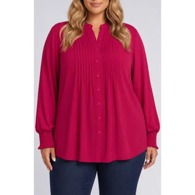 Nydj Pleat Smocked Peasant Blouse In Jazzy