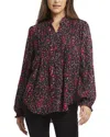 Nydj Pleated Yoke Long Sleeve Peasant Blouse