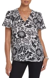 Nydj Pleated Back Flutter Sleeve Top In Black