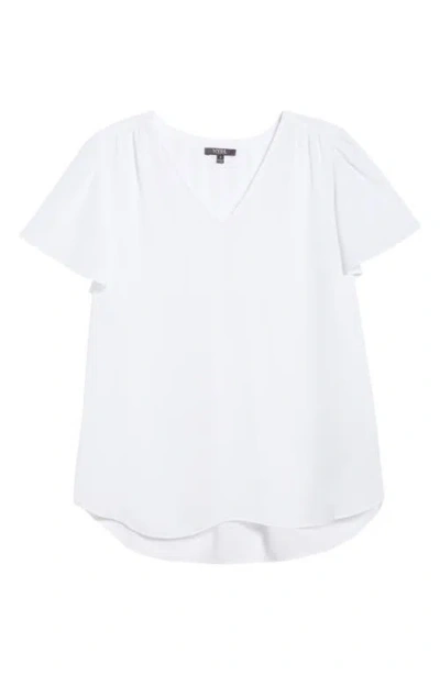 Nydj Pleated Back Flutter Sleeve Top In White