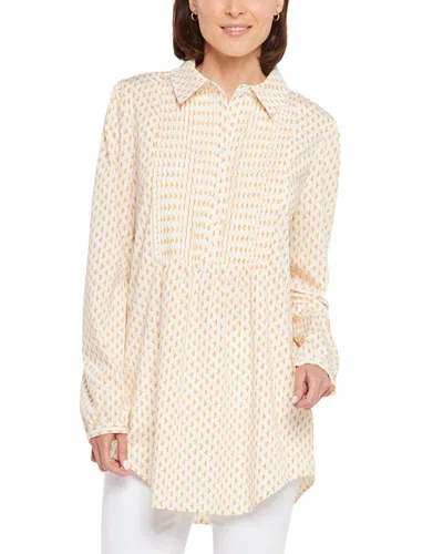 Nydj Pleated Blouse In Neutral