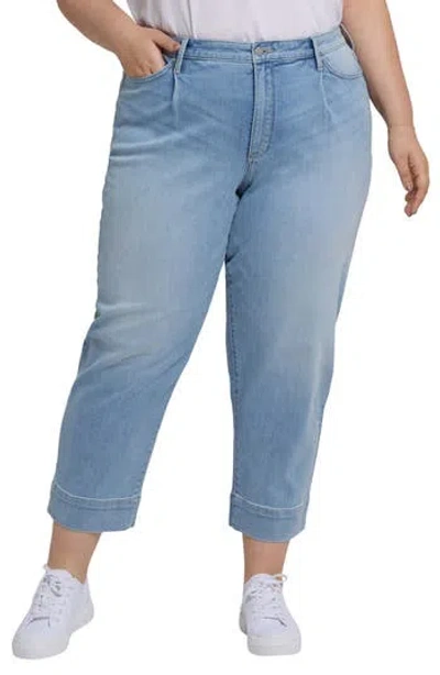 Nydj Pleated High Waist Ankle Balloon Jeans In Blue