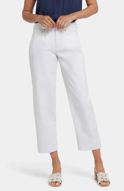 Nydj Pleated High Waist Ankle Balloon Jeans In Optic White