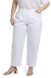 Nydj Pleated High Waist Ankle Balloon Jeans In Optic White