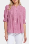 Nydj Pleated Peasant Blouse In Bonavista