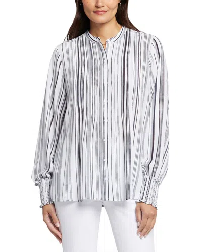 NYDJ PLEATED PEASANT BLOUSE