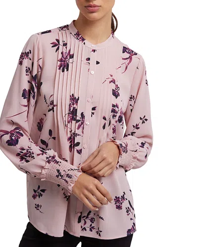Nydj Pleated Peasant Blouse In Purple