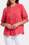 Nydj Pleated Peasant Blouse In Valencia