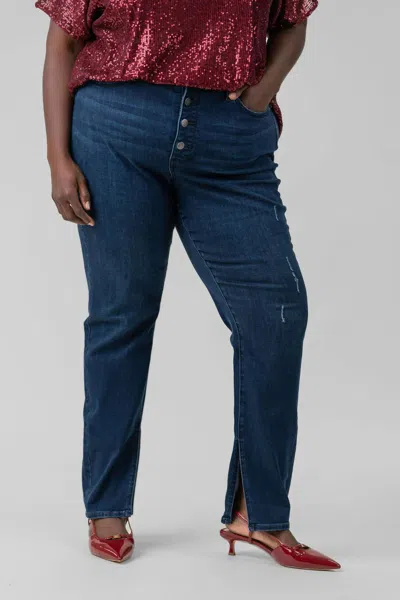 Nydj Plus - Alina High Rise Button Fly Jeans In Grant In Multi