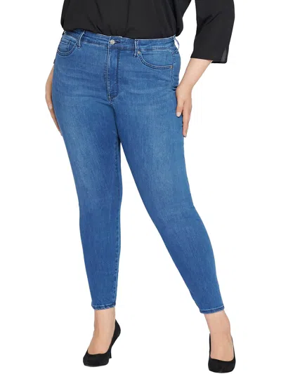 Nydj Plus Ami Womens High-rise Denim Skinny Jeans In Multi