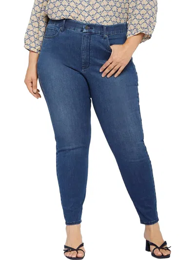 Nydj Plus Ami Womens High Rise Medium Wash Skinny Jeans In Blue