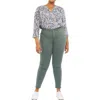 Nydj Plus Ami Womens Tummy Slimming Denim Skinny Jeans In Green