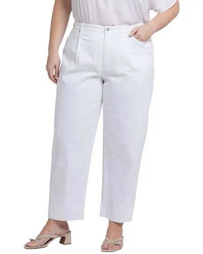 Nydj Plus Balloon Optic White Ankle Crop Jean