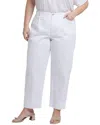 Nydj Pleated High Waist Ankle Balloon Jeans In White