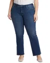 Nydj Plus Ava Womens High Rise Dark Wash Flared Jeans In Multi