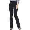 Nydj Petites Barbara Womens Tummy Control Dark Wash Bootcut Jeans In Black