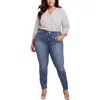 Nydj Plus Barbara Womens Stretch Denim Bootcut Jeans In Blue