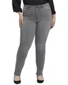 Nydj Plus Size High Rise Billie Slim Bootcut Jeans In Grey