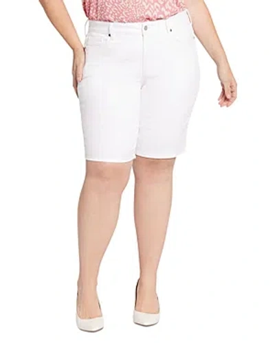 Nydj Plus Briella Denim Shorts In Optic White