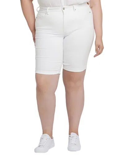 NYDJ PLUS BRIELLA OPTIC WHITE SHORT