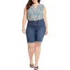 NYDJ PLUS BRIELLA WOMENS CUFFED DENIM DENIM SHORTS
