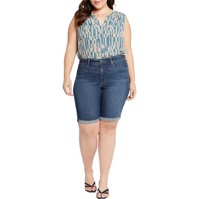 Nydj Plus Briella Womens Cuffed Denim Denim Shorts In Multi
