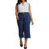 Nydj Plus Brigitte Womens Pocket Denim Capri Jeans In Blue