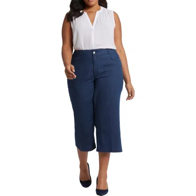 Nydj Plus Brigitte Womens Pocket Denim Capri Jeans In Blue
