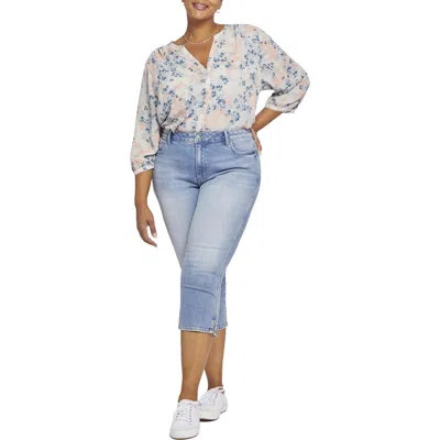 Nydj Plus Chloe Womens Crop Denim Capri Jeans In Multi