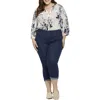 Shop Nydj Plus Chloe Womens Stretch Denim Capri Jeans In Multi