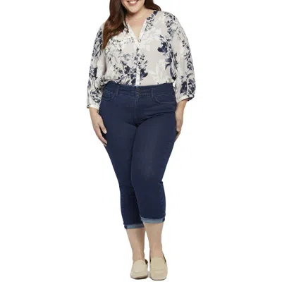 Nydj Plus Chloe Womens Stretch Denim Capri Jeans In Multi