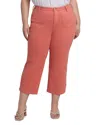Nydj Coco Relaxed Wide Leg Crop Jeans In Coral Haze