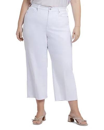 Nydj Coco Relaxed Wide Leg Crop Jeans In Optic White