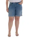 Nydj Diana Relaxed Fit Cuffed Denim Shorts In Blue