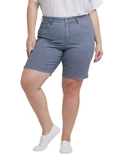 Nydj Plus Ella Malaga Stripe Short In Blue